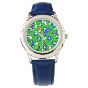Montre Thème de football avec chemises en bleu