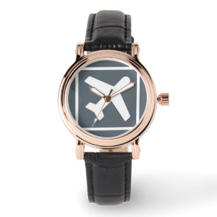 Montre thème de l'aviation carré avion icône de voyage