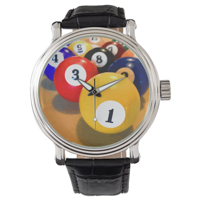 Montre Thème du billard masculin (devant)