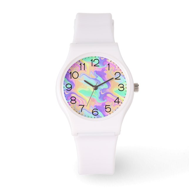 Montre Tie Dye Swirl Marbre Retro Super (Recto)