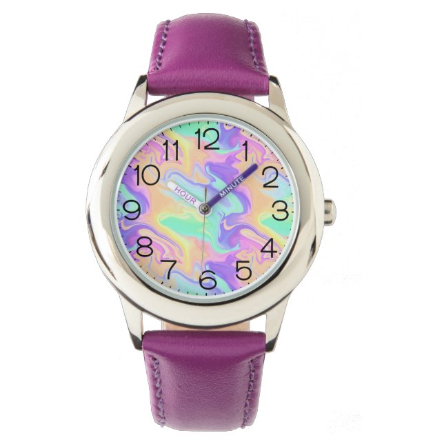 Montre Tie Dye Swirl Marbre Retro Super (devant)