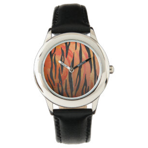 Montre Tiger chaud orange et noir