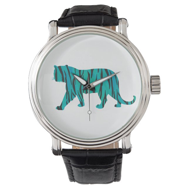 Montre Tiger noir et Turquoise (devant)