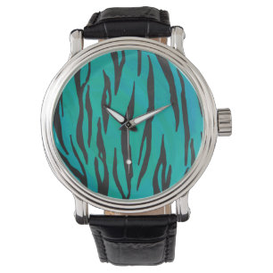 Montre Tiger noir et Turquoise