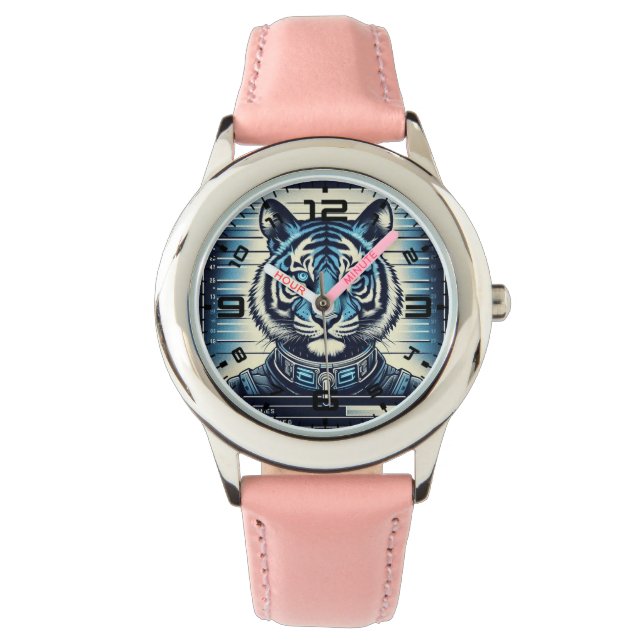 Montre Tigre brillant Mushot Pink Watch (devant)