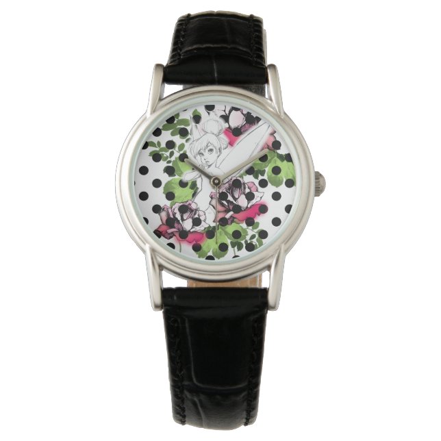 Montre Tinker Bell Sketch avec Roses et Pois (devant)
