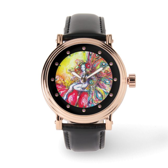 MONTRE TITANIE ASSIS SUR UNE FLEURS ROUGE (Recto)