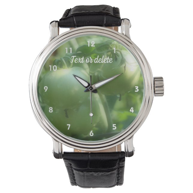 Montre Tomates De Jardin Vert Sur La Vigne Personnalisée (devant)