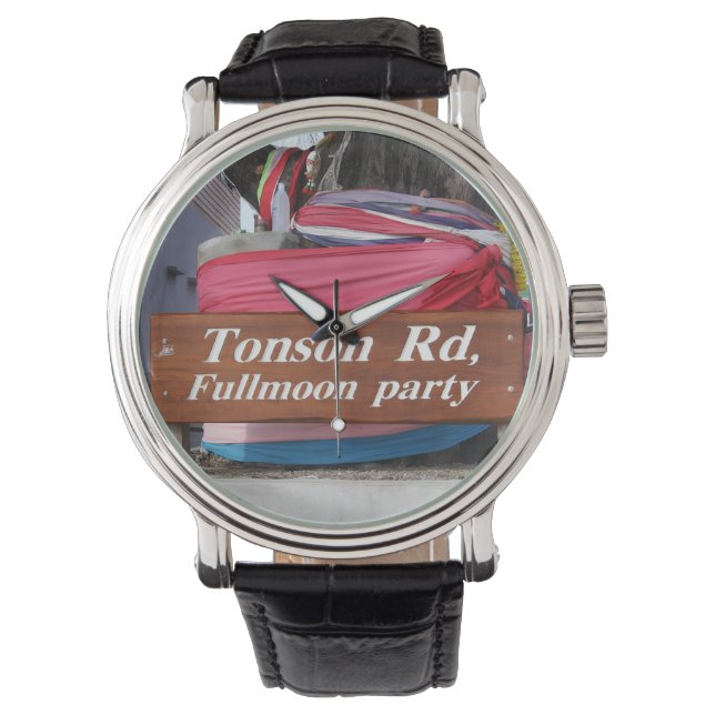 Montre Tonson Rd. Fête de la lune, Koh Phangan, Thaïlande (devant)