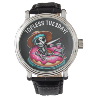 MONTRE TOPLESS MARDI SKELETON