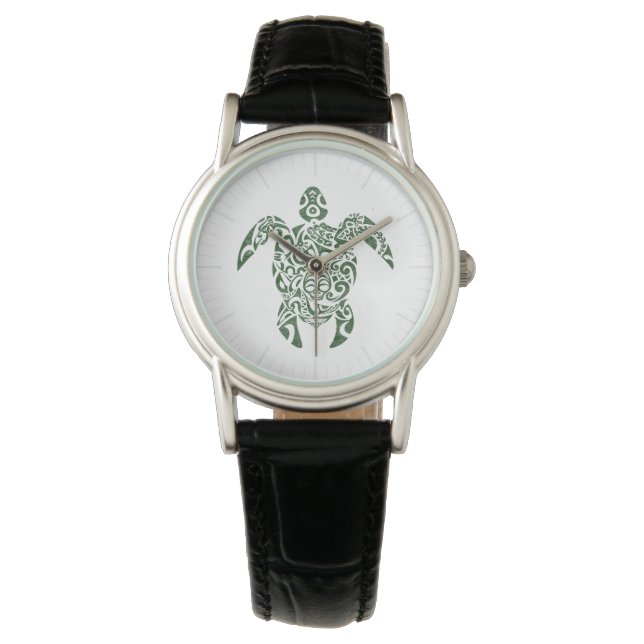 Montre Tortue de style tribal Letterpress (devant)