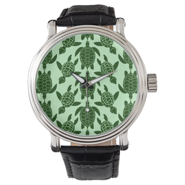 Montre Tortue verte jolie Motif animale (devant)
