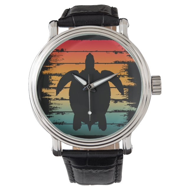 MONTRE TORTUE VINTAGE CRÉATURE MARINE REPTILE (devant)