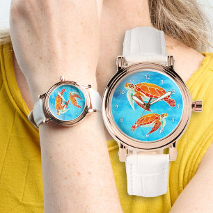 Montre Tortues marines Vie marine Eau bleue