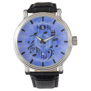 Montre Touches de note de musique noire