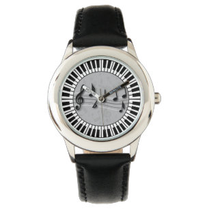 Montre Touches de piano circulaires avec centre de notes 