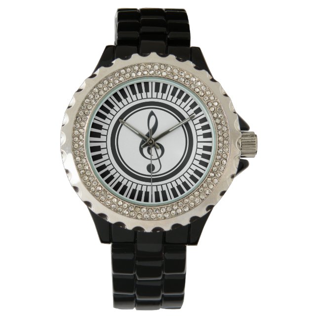 Montre Touches de piano circulaires et Clé de fer (devant)