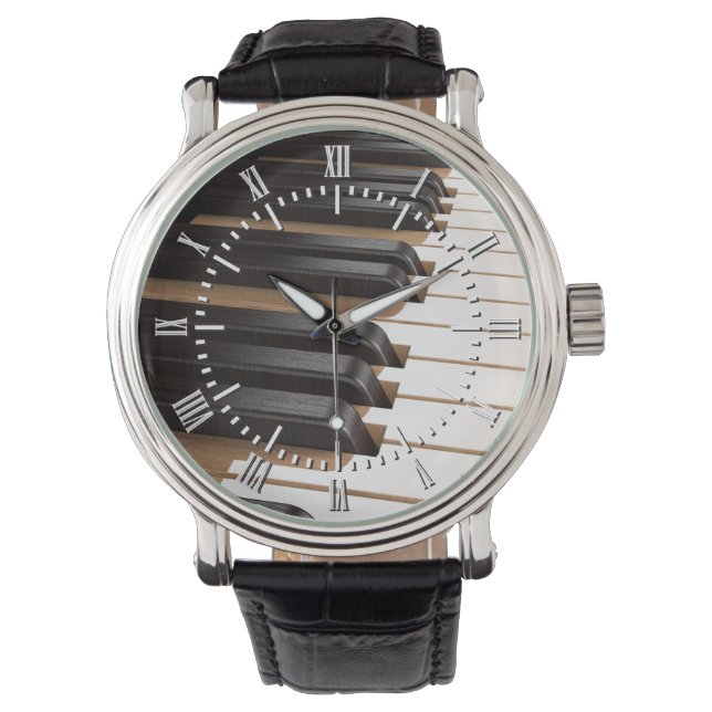 Montre Touches de piano en bois 2 (devant)