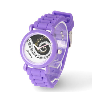 Montre Touches de piano personnalisables et notes de musi