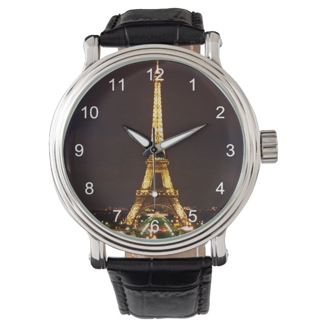 Montre Tour Eiffel en soirée (devant)