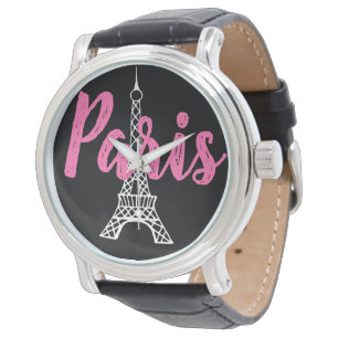 Montre Tour Eiffel Tour Paris Retro Rose Femmes