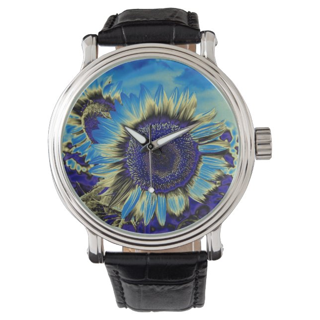 Montre Tournesol bleu (devant)