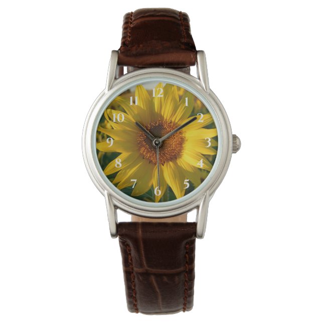 Montre Tournesol doré (devant)
