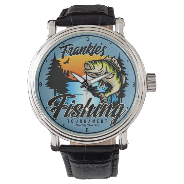 Montre Tournoi de pêche personnalisé Truite pêcheur (devant)