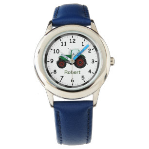 Montre Traceur de ferme vert avec de grands pneus rouges 
