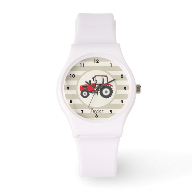 Montre Tracteur Red Farm sur Tan Stripes (Recto)