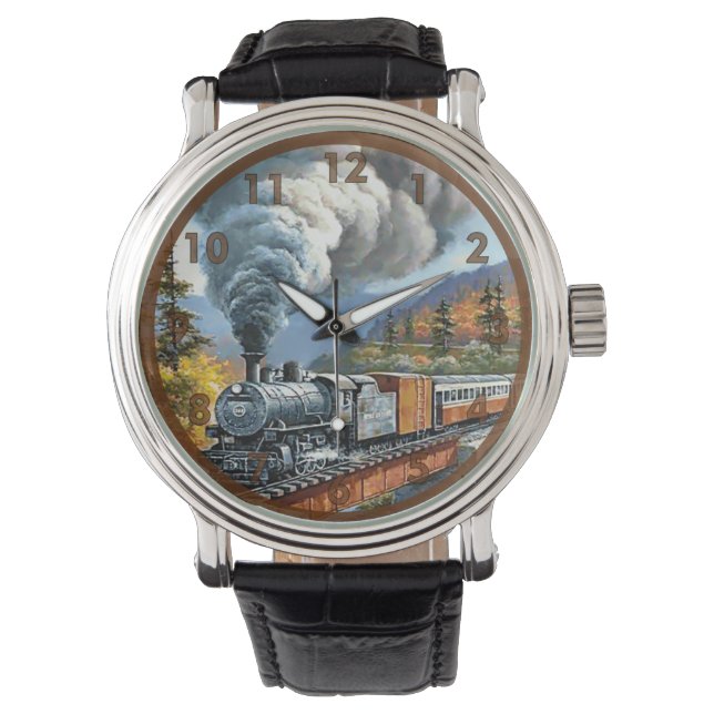 Montre Train moteur à vapeur vintage (devant)