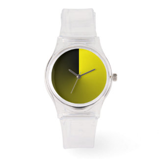 Montre Transparent minimaliste avec cadran noir et jaune