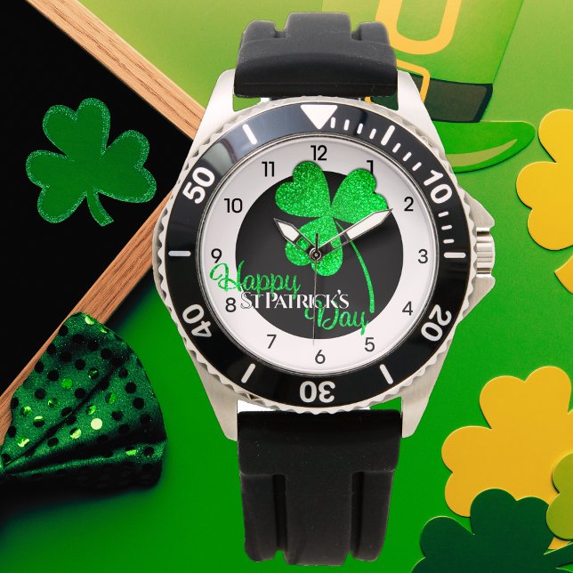 Montre Trèfle à paillettes vert St Patrick Unique  (Créateur téléchargé)