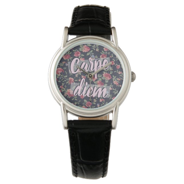 Montre Trendy Carpe Diem Joli motif floral (devant)