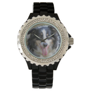 Montre Tri Couleur Bordure Collie visage chien