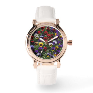Montre Tri Pansies colorées : Symphonie des couleurs en f