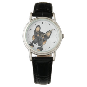 Montre Tricolore noir Chien-taureau français / Chien mign