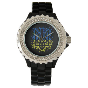 Montre Trident de l'emblème ukrainien tryzub dispersant l