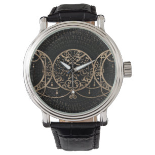 Montre Triple Lune - Triple Déesse Or et noir