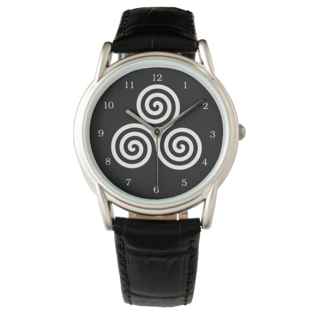 Montre Triple spirale Live Amour Rire Blanc (devant)