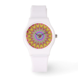 Montre Trippie rétro psychédélique factice Mandala