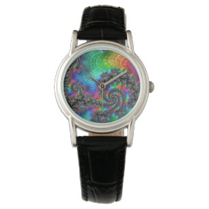 Montre Trippy Hippie psychédélique arc-en-ciel spirale fr