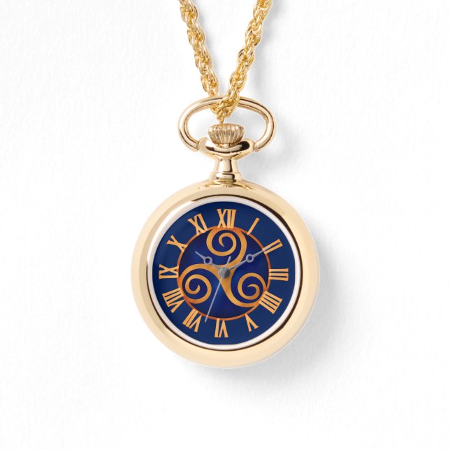 Montre Triskelion celtique (bleu) personnalisé (Recto)