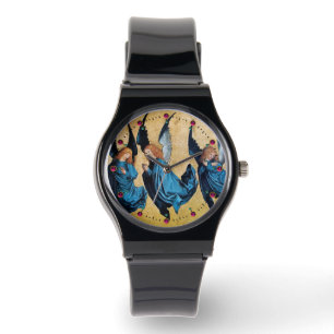 MONTRE TROIS ANGELS DE NOËL EN BLEU