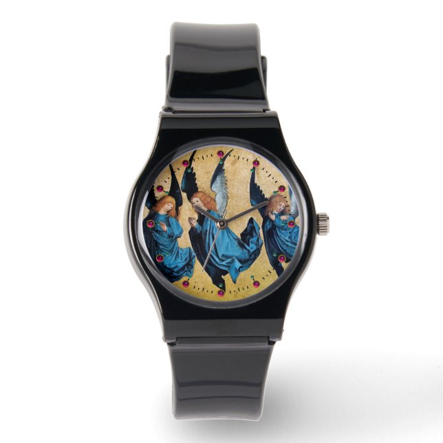 MONTRE TROIS ANGELS DE NOËL EN BLEU (Recto)