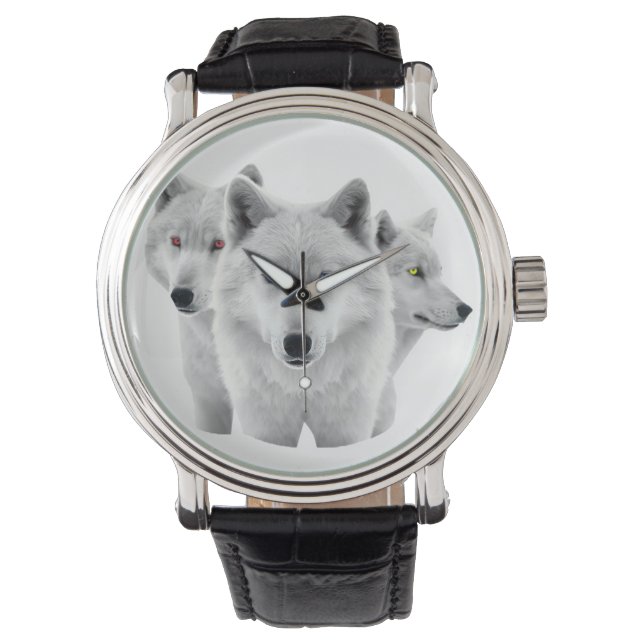 Montre Trois Loups blancs (devant)