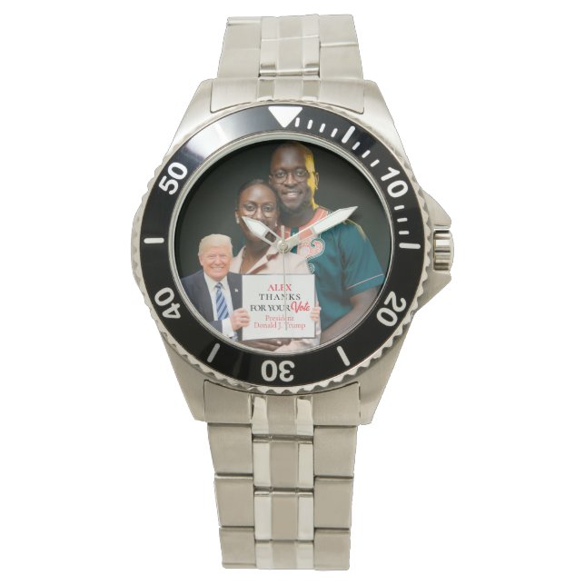 Montre Trump 2024 Votre photo personnalisée Veille de Noë (devant)
