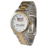 Montre Trump en or avec drapeau américain
