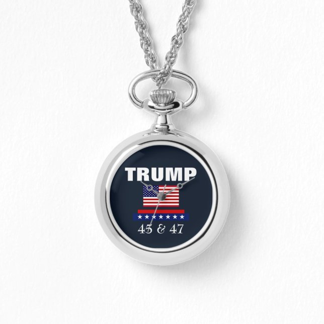 MONTRE TRUMP MEILLEUR PRÉSIDENT JAMAIS 45 & 47 VOILE DE C (Recto)