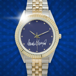 Montre Trump Signature bleu foncé étoiles et rayures